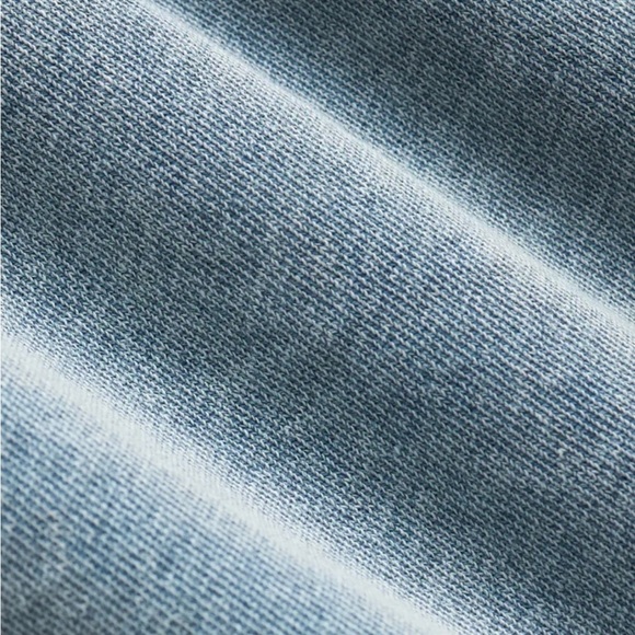 Z Supply Hunter Denim Cotton Knit Light Blue Wide Leg Pants with Drawstring SZ.M - Picture 5 of 7